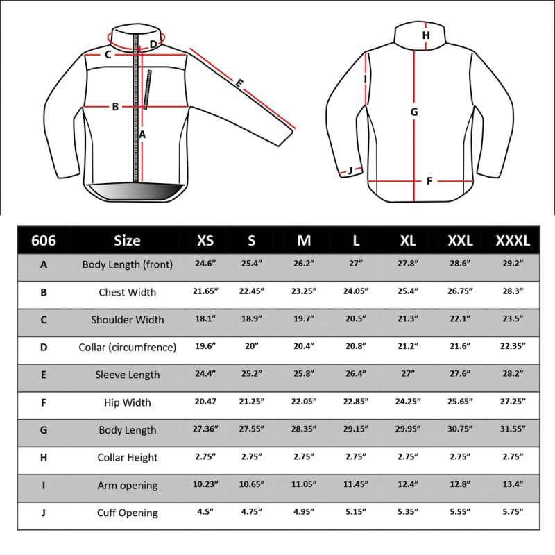 606 size chartnew